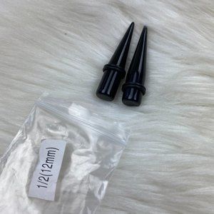 1/2" 12mm Black Plugs Tapers Gauges Stretchers